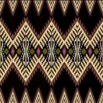 Beautiful colorful Thai knitted embroidery. geometric ethnic oriental pattern traditional on black background, Thai pattern culture photo