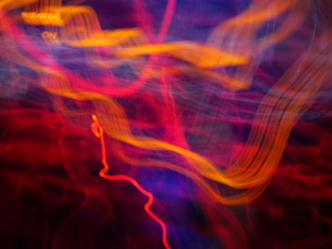 Light Painting Streaks Orange, Pink and Purple photo