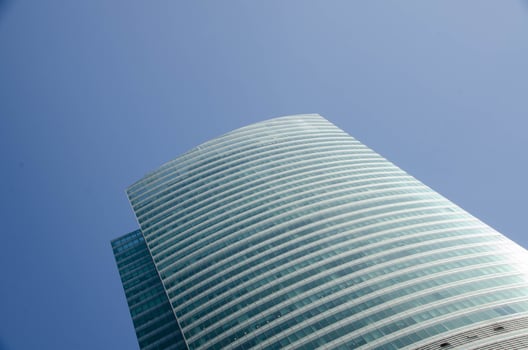 transparent glass wall of office Modern building photo