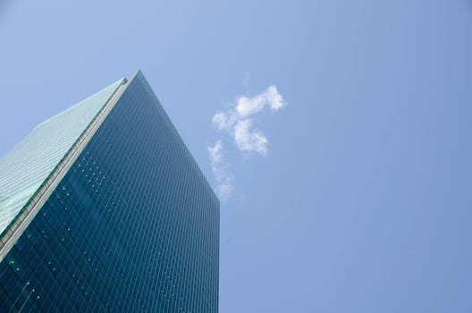 transparent glass wall of office Modern building photo