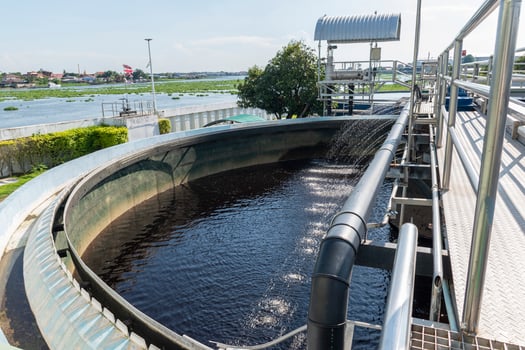 Waste water treatment ponds from industrial plants photo