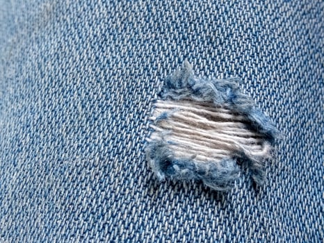 ripped blue jeans  Fashion trends are popular. photo