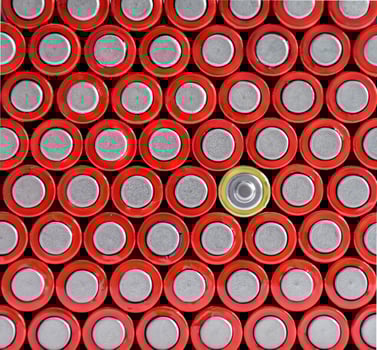 Think differently concept. Anode battery means to think differently photo