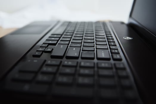 Laptop keyboard, close-up. Online working and education concept photo