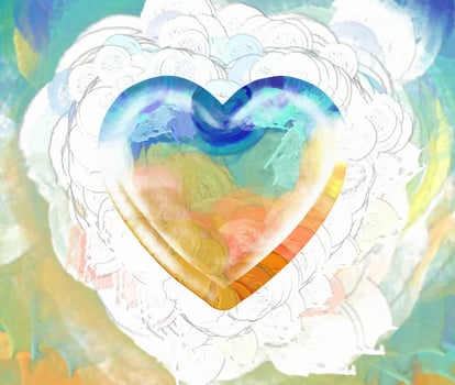 3D Illustration Hearts Romantic Background photo