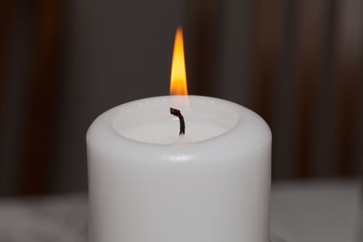 Flame of white candle photo