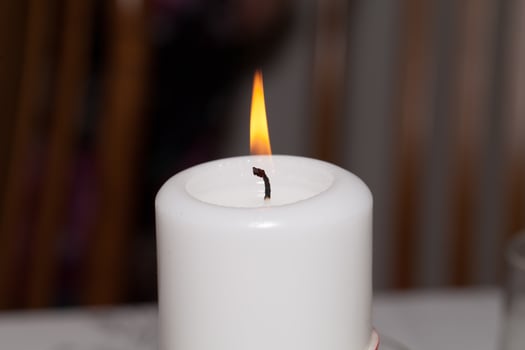 Flame of white candle photo