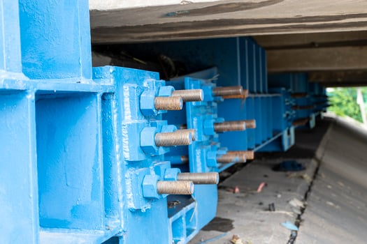 Scaffolding steel frame at construction site photo
