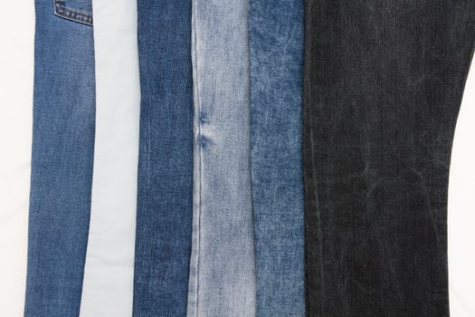 denin jeans set close up photo