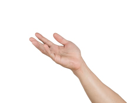 Right hand white isolated white background photo