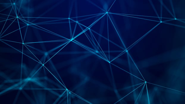 Abstract light blue background with moving lines and dots. The concept of big data. Network connection. Worldwide connection to the Internet. 3d rendering. photo