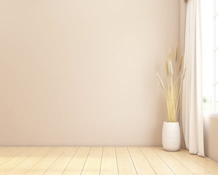 Minimalist empty room decorated with wood floor.3d rendering photo