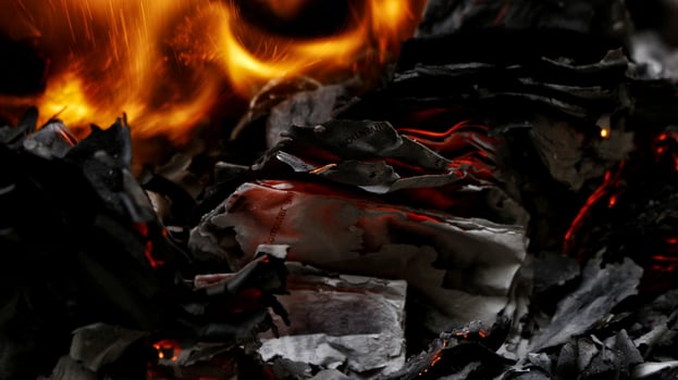 Closeup Of Paper On Fire In Karachi Pakistan 2022 photo