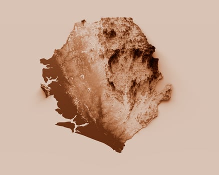 Map of Sierra Leone in old style, brown graphics in a retro style Vintage Style. High detailed 3d illustration photo