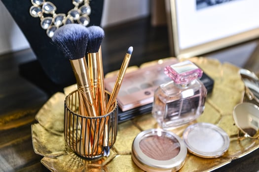 make-up brushes and cosmetics photo