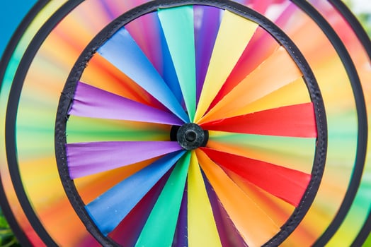 Colorful pinwheel are  spinning photo