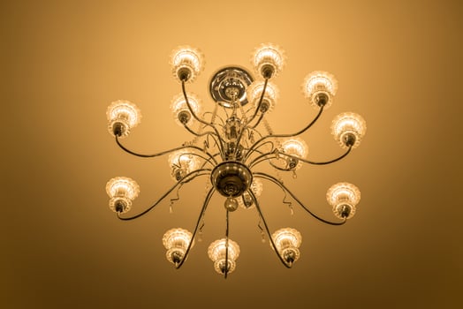 beautiful crystal chandelier in a room photo