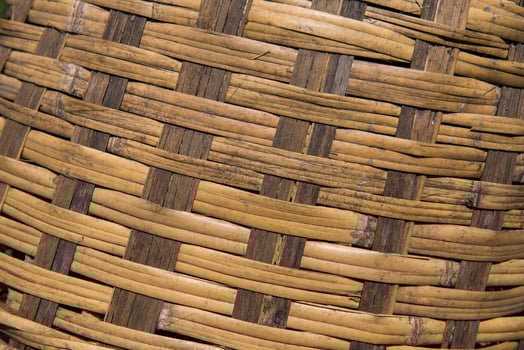 Wicker cane baskets close up 2 photo