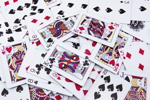 a pile of poker cards photo
