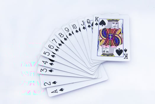poker cards on white background photo