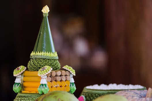 A Thai traditional tribute in wedding ceremony photo