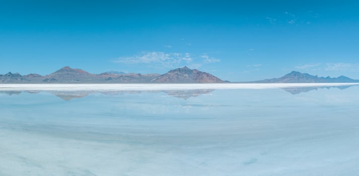 Aerial view of the special Bonneville state park at Utah photo