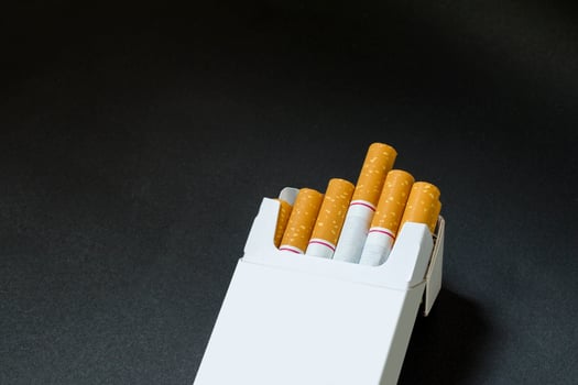 an open pack of cigarettes photo