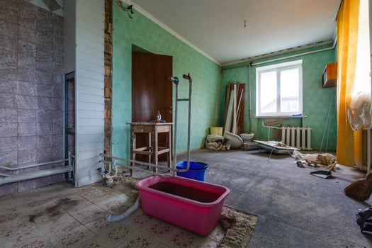 home renovation - old flat during renovation - vintage filter photo