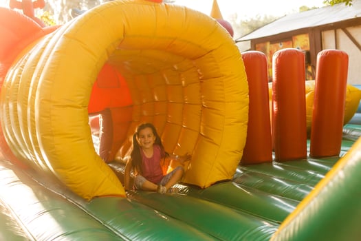Cute little girl in amusement park photo