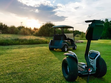 Golf resort with the scenery of the sea. Summer vacation. photo