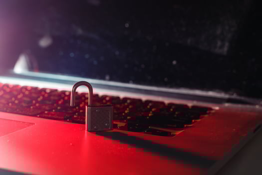 security lock on a computer keyboard - computer security concept photo