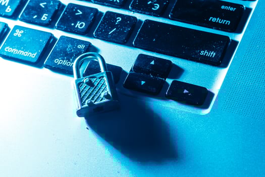 security lock on a computer keyboard - computer security concept photo