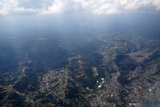 mountains Leon Guanajuato aerial panorama landscape from airplane photo