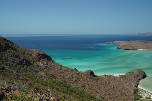 playa balandra aerial view la paz baja california photo
