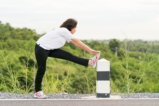 Woman preparing for jogging outdoor photo