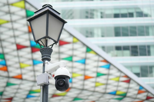 CCTV security camera operating outdoor photo