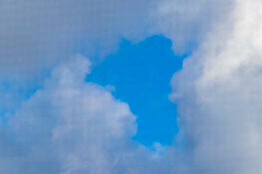 Blue sky with beautiful clouds on sunny day in Mexico. photo