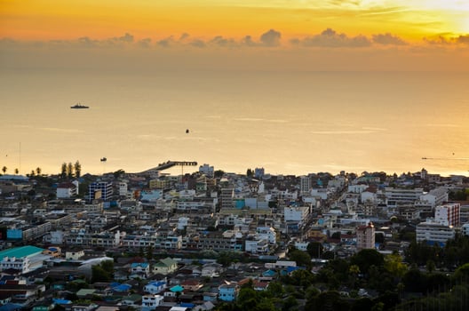 View Hua Hin city at sunrise photo