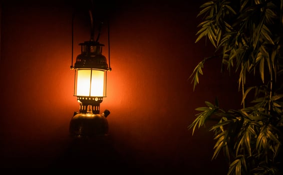 Light lantern on the wall photo