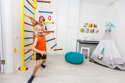 children play in the children's room indoors photo