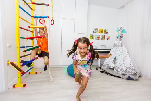 children play in the children's room indoors photo