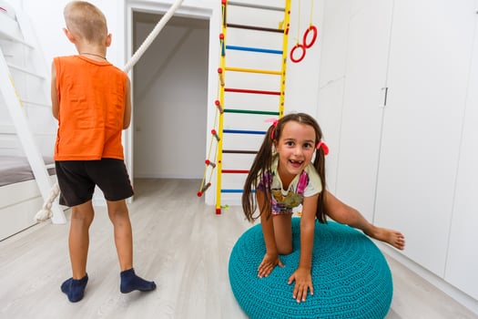 children play in the children's room indoors photo