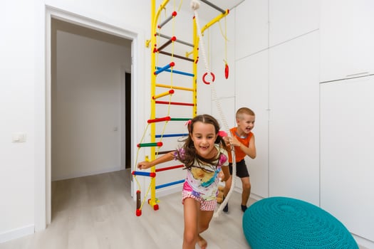 children play in the children's room indoors photo