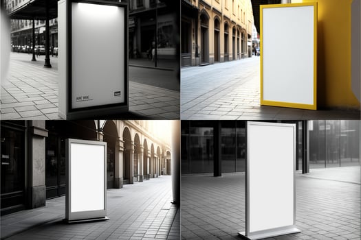 Blank place advertising screen. Poster mockup. Banner mockup. Billboard mockup. Light box showcase mockup. photo