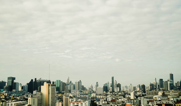 Buildings and traffic of the city of Bangkok, Thailand photo