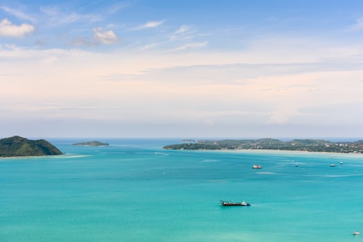 View blue sky over the Andaman Sea in Phuket, Thailand photo
