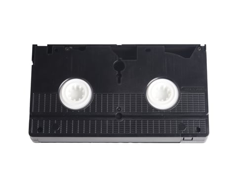 old VHS video cassettes isolated on white background photo