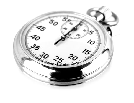 The old stopwatch isolated on white business concept photo