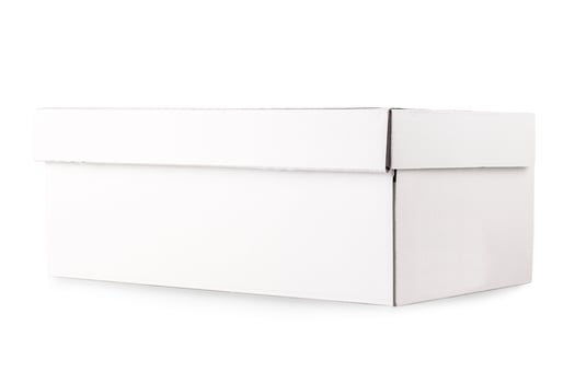 White shoe box isolated on white with clipping path photo