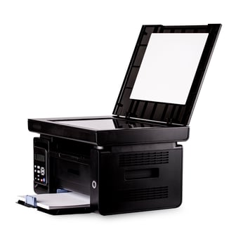 Modern style office device isolated with clipping path over white photo